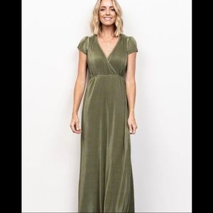 Baltic Born Athena Pleated Maxi Dress. Size XS. Sage.